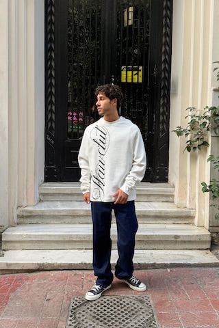 Flawclut Baskılı Sweatshirt Ekru Ekru