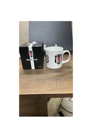 Beşiktaş Lisanslı Taraftar Seramik Kupa Siyah Beyaz
