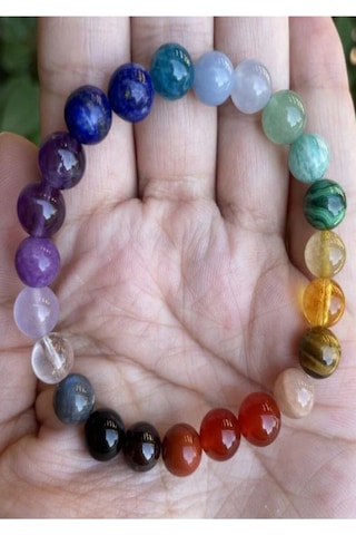 Aşk Mıknatısı Bileklik Yeşim, Lapis, Ametist, Akik, Pembe Kuvars, Kaplangözü, Kehribar, Sitrin Çok Renkli