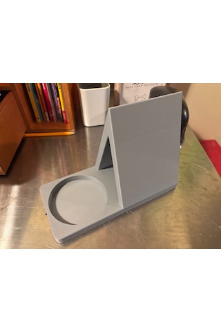 Kitap Standı Ve Fincan Altlığı Masaüstü Düzenleyici Okuma Keyfi Organizeri Gri