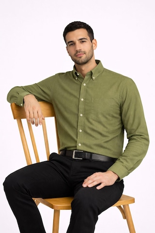 Dormen Uzun Kol Klasik Erkek Regular Fit Gömlek 7607 Yeşil
