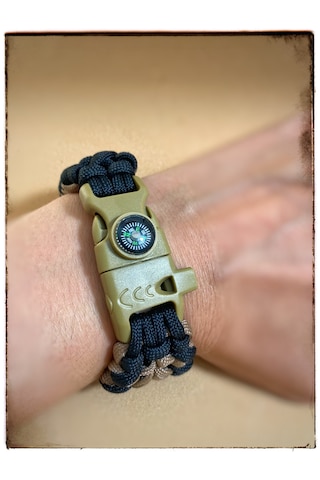 Avcı Model Paracord Bileklik Siyah - Kahverengi