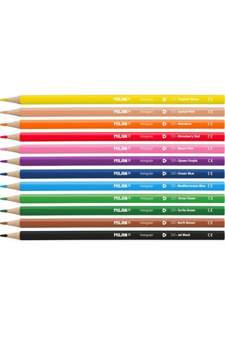 Mılan 722312 Colours Üçgen Kuru Boya Kalemi 12li