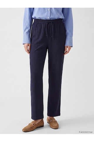 Lcw Comfort Lacivert Beli Lastikli Geniş Paça Kadın Pantolon
