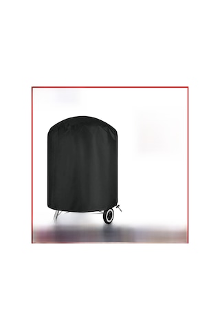 Skycity Siyah Dışarıda Kullanım Su Geçirmez Mangal Koruması - 62x105cm Dairesel Barbekü, Izgara Ve Ateş Kazanı Koruyucu Örtü Siyah