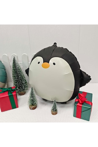 Penguen Folyo Balon 59x54 Cm Siyah Beyaz