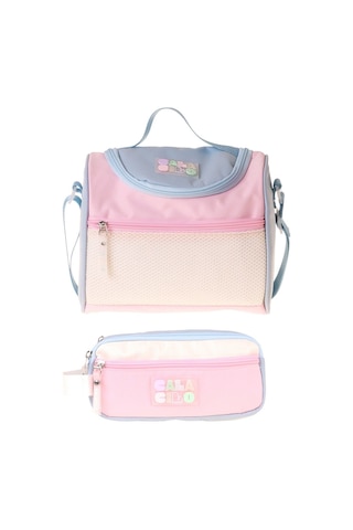 Calacilo Cloudy Pembe Mavi Renkli Kız Çocuk Pembe - Mavi Renk Beslenme Çantası Ve Kalemlik Seti - Setcc-c4087