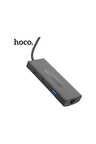 Hoco Hb44 Type-c To Hdmı + Rj45 + 100mbps + Sd/tf + Usb3.0 + Usb2.0 Pd + 4k 30hz Hub- 5775 Renkli