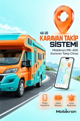 Mk-400-1 Karavan Takip Sistemi 12 Ay Hatlı - Haritalı 2026 Seri Uzaktan Blokajlı