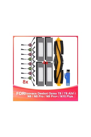 Flybuy Ecovacs Deebot Ozmo T8/t8 Aivi/n8/n8 Pro Plus Robot Süpürge Ana/fırça Yan/fırça Filtresi