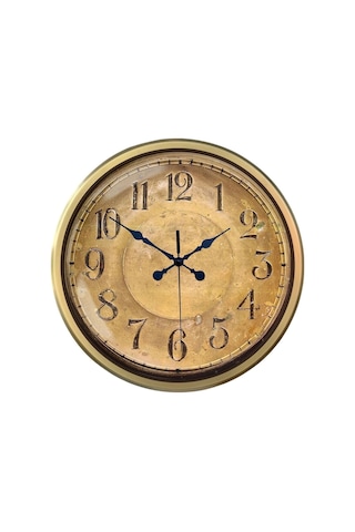 52 Cm Eskitme Metal Retro Duvar Saati Çok Renkli