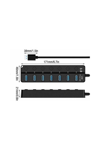 Usb 3.0 Hub, Çoklu 7 Portlu Usb Güç, Bireysel Güç Anahtarı, Güçlendirilmiş Usb 3.0 Hub, Pc, Dizüstü Bilgisayar İçin Çoklu Usb Portları, Pl