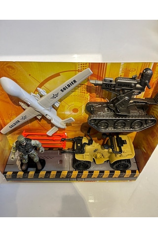 Kutulu Asker Seti Askeri Araç Tank İha 4' Lü Set