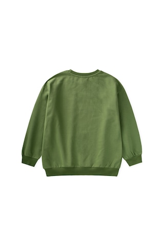 Cigit Baskılı Erkek Çocuk Kışlık Sweatshirt 8-12 Yaş Yağ Yeşili
