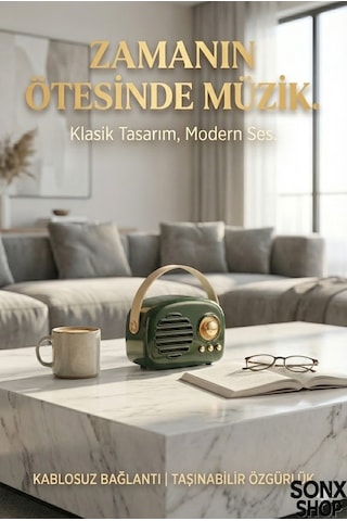 Mcg Sonx Nostaljik Retro Bluetooth - Fm Radyo, Usb Ve Bluetooth Kablosuz Hoparlör 75609384