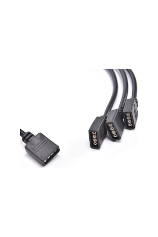 Alfais 4375 RGB Şerit 4 Pin LED Çoklayıcı Splitter Tek Kumanda 3 Çıkış