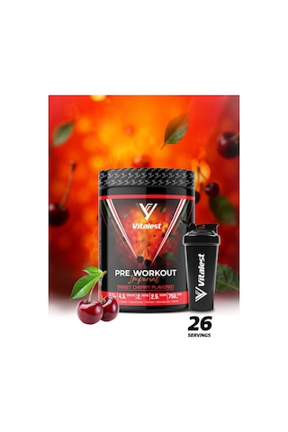 Vitalest Pre Workout 468g. 26 Servis Kiraz