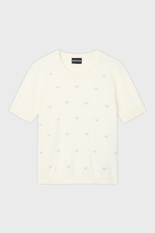 Emporio Armani Pamuklu Regular Fit Bisiklet Yaka Kazak Bayan Kazak Ew004398 Af15106 U1058 Ekru