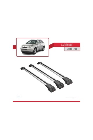 Saturn Vue Opel Antara 2008-2010 Arası İle Uyumlu Ace-1 Ara Atkı Tavan Barı Gri 3 Adet Bar