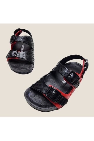 Günlük Kaydırmaz Taban Çift Tokalı Ayarlanabilir Harfli Deniz,plaj,havuz Sandaleti Siyah