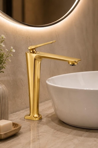 Sensa Uzun Lavabo Bataryası Mat Pırınc-altın Mat Pirinç Altın
