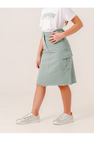 Kız Çocuk Kargo Keten Etek 2959 Mint
