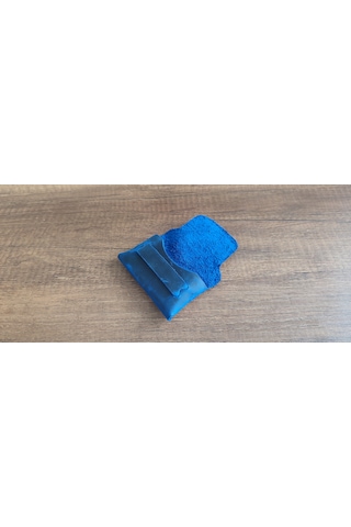 Sumerian Leather Craft Minimalist Deri Kartlık Mavi Rfid Kart Koruma Hediye Mavi