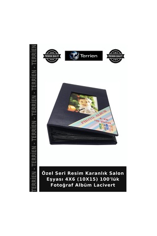 Özel Seri Resim Karanlık Salon Eşyası 4x6 10x15 100'lük Fotoğraf Albüm Lacivert