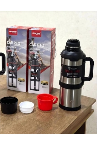 Car Pto 4 Litre 48 Saat Sıcak Soğuk Paslanmaz Çelik Dağcı Termos