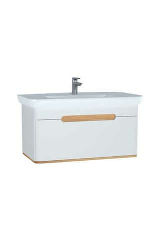 VitrA Sento Lavabo Dolabı 100 Cm Tek Çekmeceli Mat Beyaz 60814 Beyaz