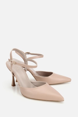 Yaya Kadın Bej Sivri Burunlu İnce Topuklu Ayakkabı