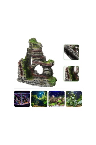 Sones Akvaryum Aksesuarları Reçine Balık Tankı Çadırı Peyzaj Dekorasyonu, Stil: Model B