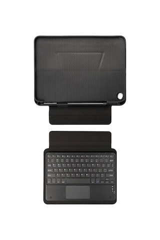 Galaxy Uyumlu  Tab A8 10.5 Sm- X200 2021 Bluetooth Bağlantılı Klavyeli Standlı Tablet Deri Kılıfı Klavyeli Kılıf