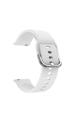 Springsun 20mm Kilitli Kordonlu Silikon Saat Kordonu, Samsung Galaxy Watch Active2 Uyumlu, Yumuşak Konforlu, 9 Renk Seçeneği Beyaz
