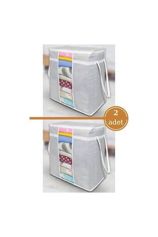 2 Adet Yastık Havlu Kıyafet Çamaşır Hurcu Düzenleyici 30x45x50cm