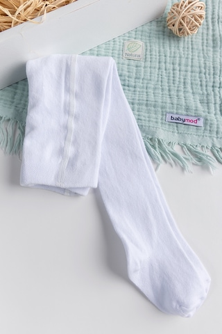 Pamuklu Yumuşak Dokulu Bebek Çocuk Ünisex Kilotlu Çorap Beyaz