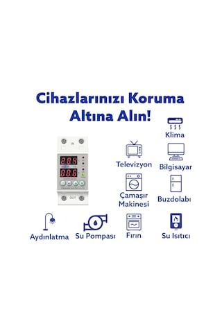 Tomzn 63A Yüksek Alçak Voltaj Gerilim Ve Akım Koruma Rölesi