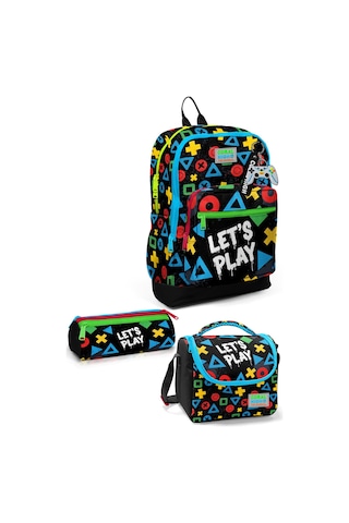 Coral High Kids Siyah Lets Play Desenli 3 Lü Okul Çanta Seti Set0133214