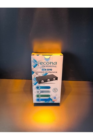 12 Watt Çift Yönlü, Amber Işık, Elektrikle Çalışır İç Ve Dış Mekan Aplik, 12 Watt Amber Işık Armatür Amber