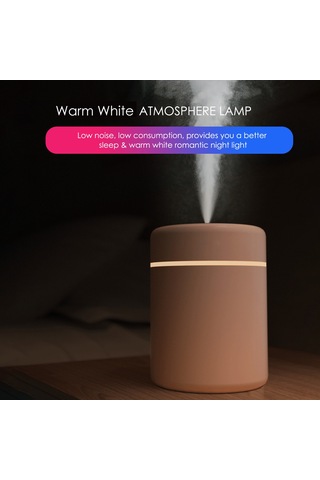 Xindoker Araç İçin Usb Beslemeli 180ml Buharlandıran Nemlendirici, Gece Lambası Ve Otomatik Kapanma Özelliği, Sürekli/aralıklı Buhar Modu, Beyaz