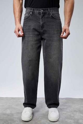 Cedy Denim Cedy Denım Yüksek Kalite Erkek Yüksek Bel Baggy Skater Jean Koyu Gri