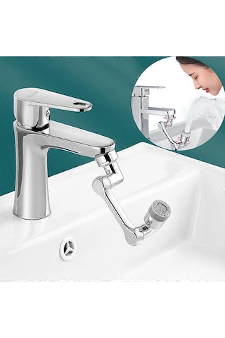 Musluk Genişletici Evrensel Musluk Ucu Banyo Mutfak Lavabosu 2 Su Çıkış Modu Döner Robotik Kol Sıçrama Filtresi Musluğu