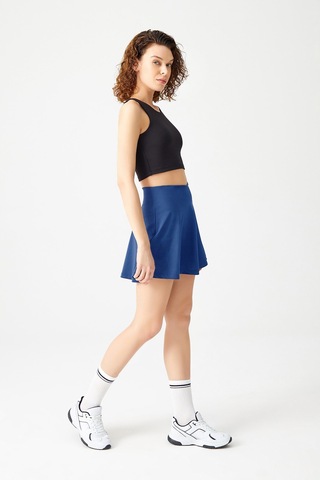 Los Ojos Lacivert 2 Katmanlı Pileli Tenis Eteği - Spor Etek Tennis Skirt2 Lacivert