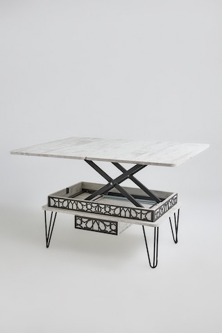 Melek 1 Model Çekemceli Akıllı Sehpa Metal Ayaklı Lüx Model Sehpa