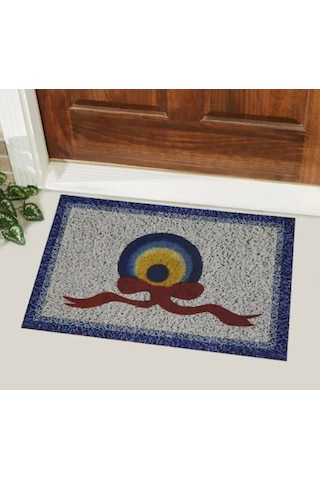 Nazar Boncuklu Desenli Kauçuk İç Ve Dış Kapı Önü Paspası 45x70