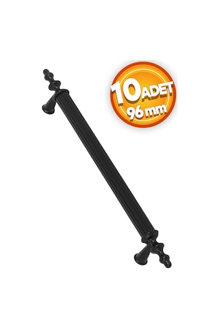 Lüx Ovacık Çekmece Dolap Kapak Kulpu Kulbu 96 mm Mat Siyah Metal