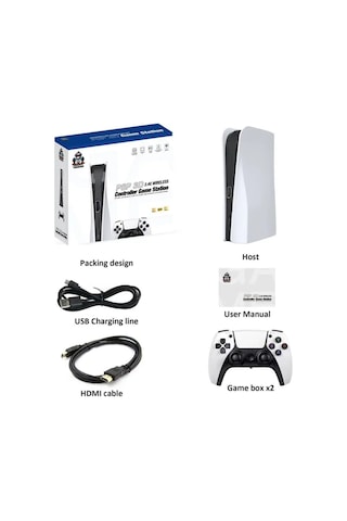 Q10 Plystation 128 Gb Gta Pes Fifa Sega Psp Retro Atari 26776 Oyunlu 3d 4k Hd 2.4g Game Box