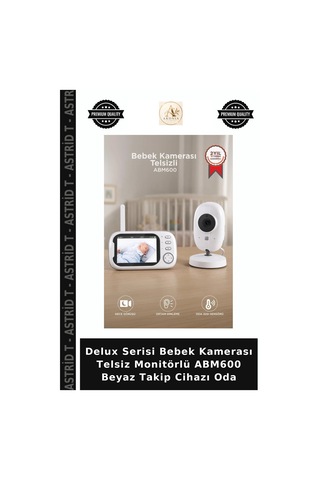 Delux Serisi Bebek Kamerası Telsiz Monitörlü Abm600 Beyaz Takip Cihazı Oda