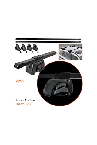 Carub 150 cm Ara Atkı Ayarlı Siyah 2 li BR0761022