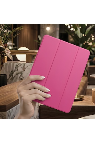 İpad Pro 13 2024 İçin Uyumlu Smart Kalem Bölmeli Standlı Kılıf Kapaklı Kılıf
